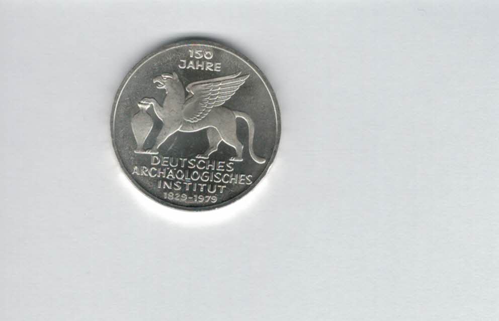  5 Mark 1979 J Archäologisches Institut silber 7g fein BRD Deutschland Spittalgold9800 (4601/16   