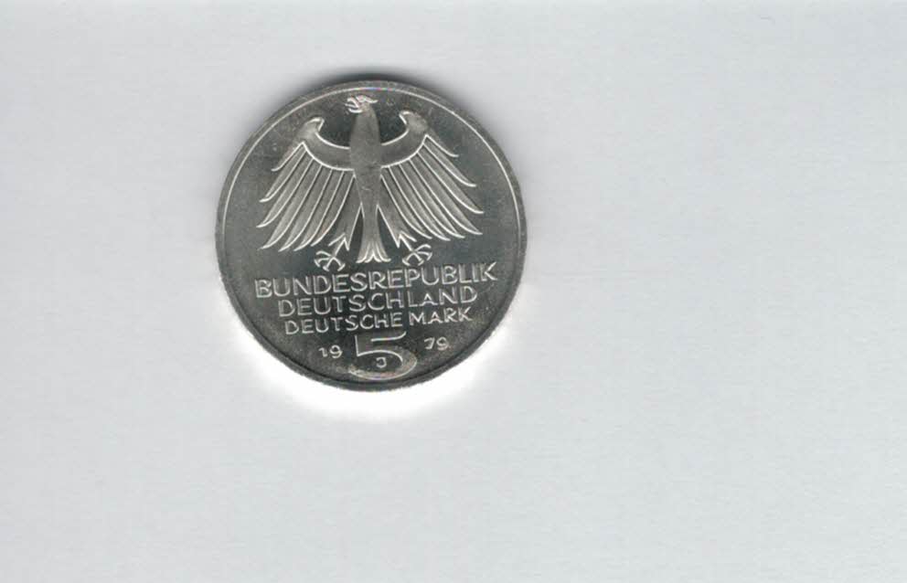  5 Mark 1979 J Archäologisches Institut silber 7g fein BRD Deutschland Spittalgold9800 (4601/16   