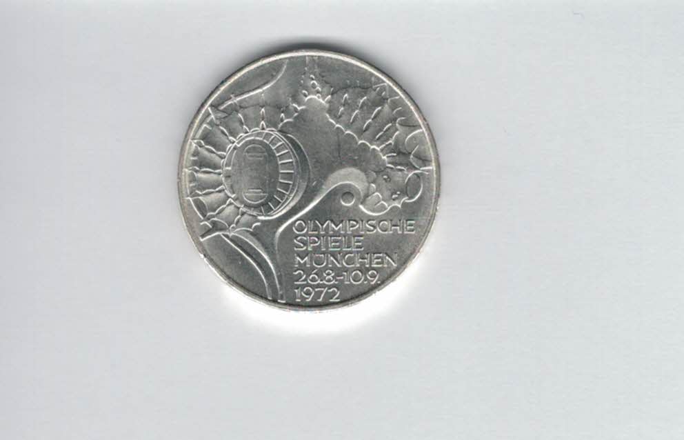  10 Mark 1972 D Stadion 9,68g fein silber BRD Deutschland Spittalgold9800 (4603/17   