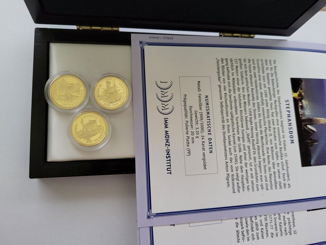  Silbermedaille Stephansdom Schönbrunn Parlament silber 9,3g Österreich Spittalgold9800 (3469   