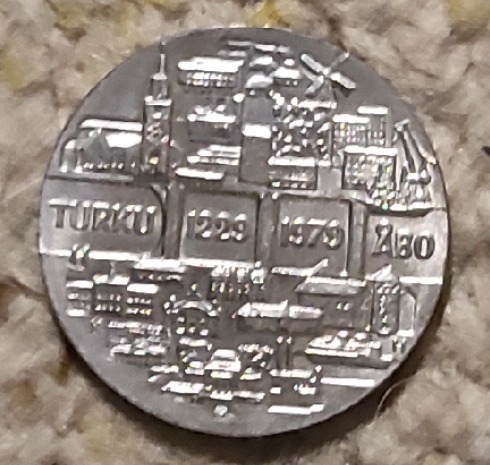  Finnland 25 Markka 1979, SILBER, 150jähriges Bestehen von Turku   