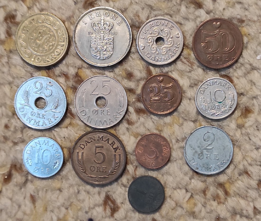 Set 005: Dänemark Münzlot mit 12 verschiedenen Münzen   