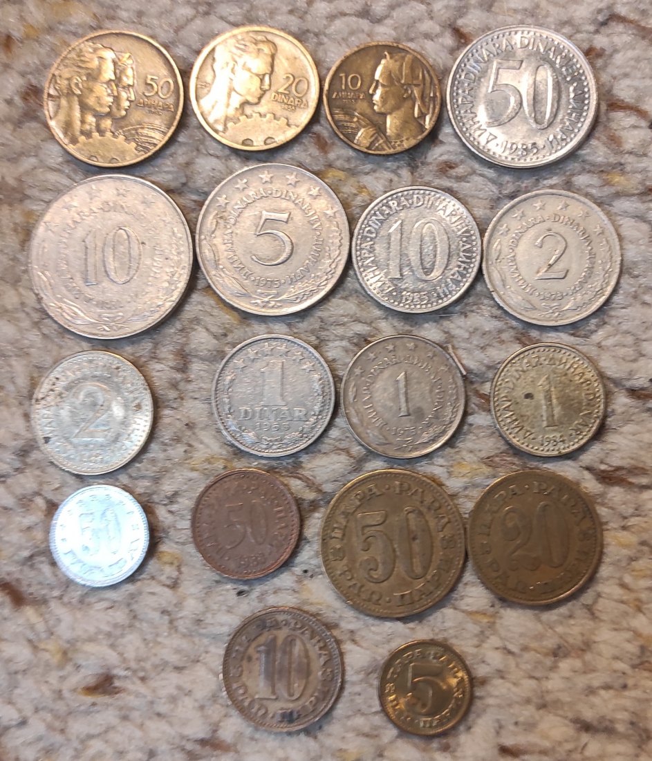  Set 008: Jugoslawien Münzlot mit 18 verschiedenen Münzen   