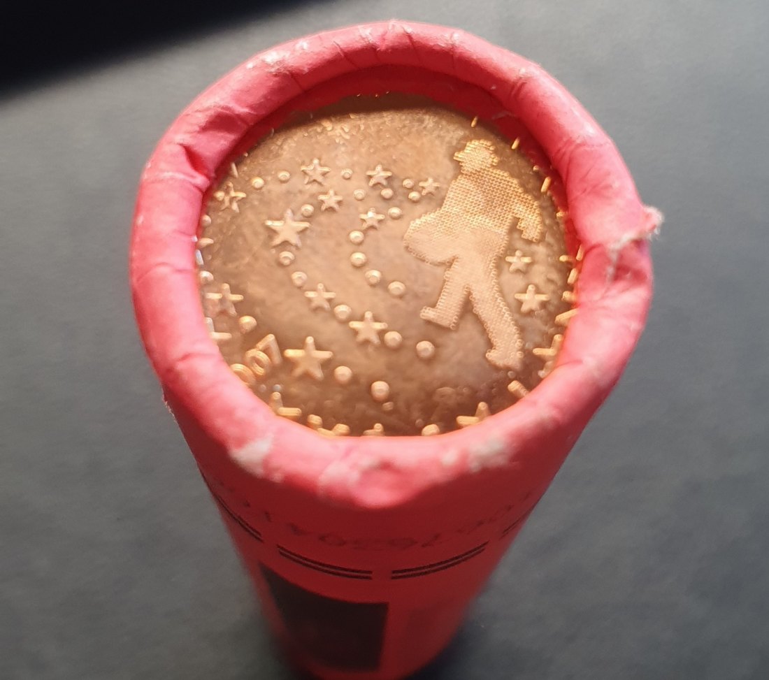  Münzrolle - 50 x 5 Cent Münze Slowenien - 2007 - Sämann   