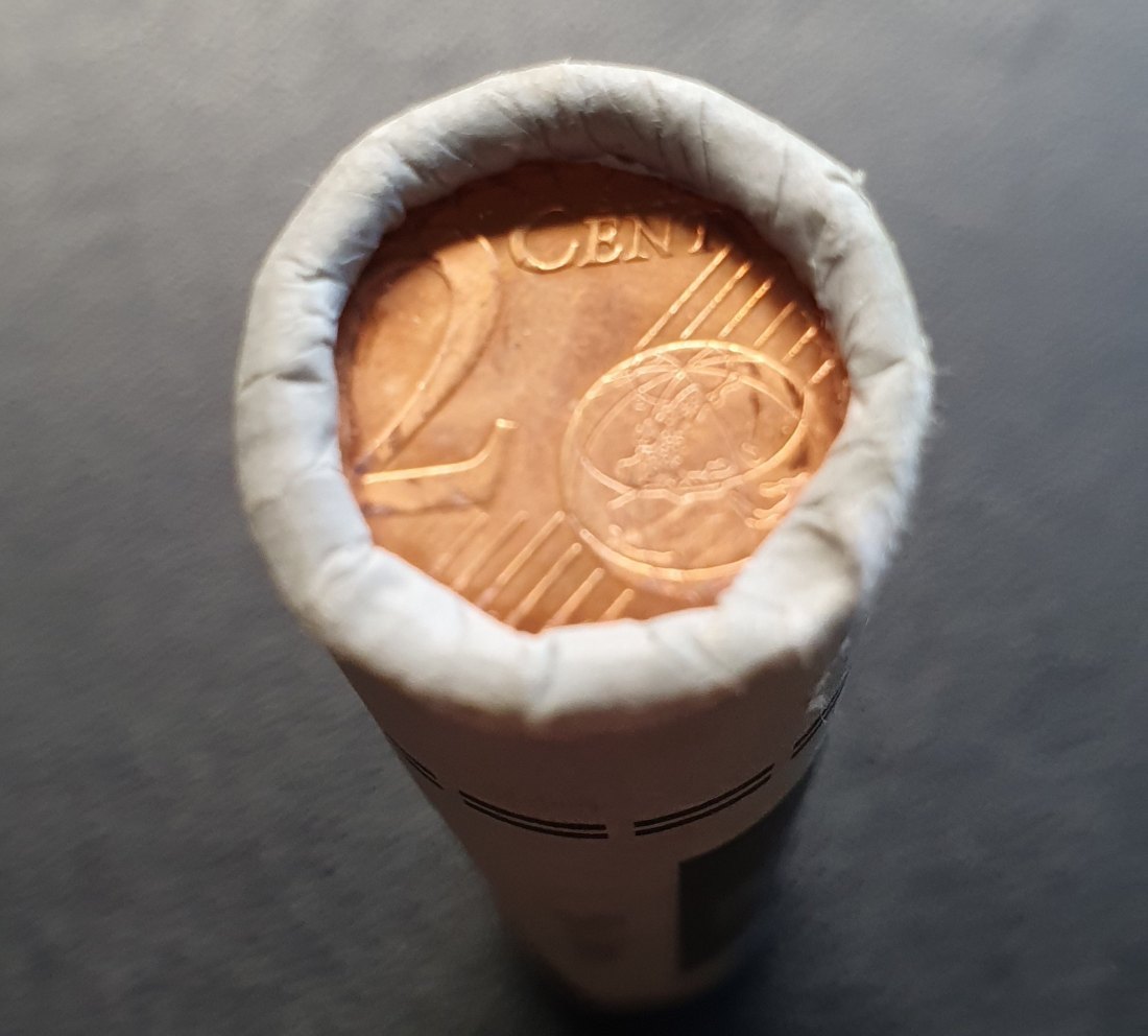  Münzrolle - 50 x 2 Cent Münze Slowenien   