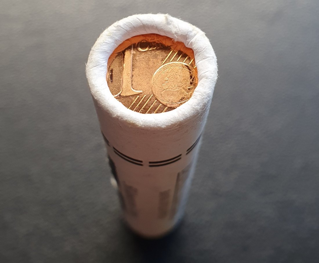  Münzrolle - 50 x 1 Cent Münze Slowenien   
