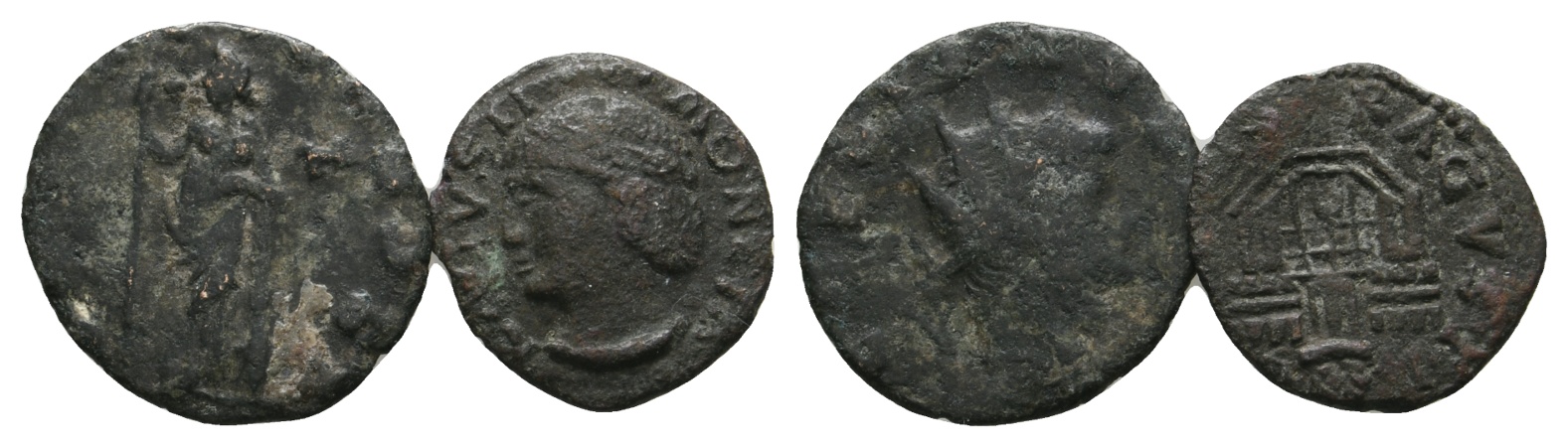  Antike; 2 Kleinmünzen; Bronze; 1,51 g; 1,29 g   