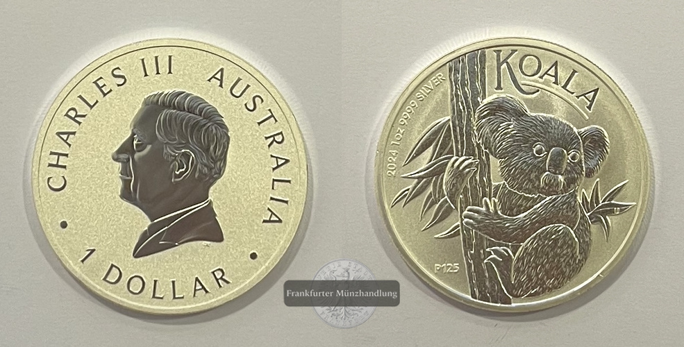  Australien 1 Dollar 2024 Koala (Charles III) FM-Frankfurt KM#4734 Feinsilber: 31,1g   