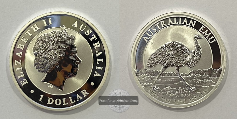  Australien 1 Dollar 2018 Emu FM-Frankfurt  Feinsilber: 31,1g   
