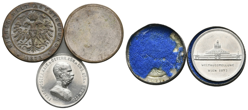  Medaille 1873; Wiener Weltausstellung; Schraubmedaille; 5,10 g; Ø 27,03 mm   