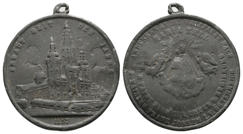  Medaille 1157 ; Maria Zell; gehenkelt; 19,62 g; Ø 41,70 mm   
