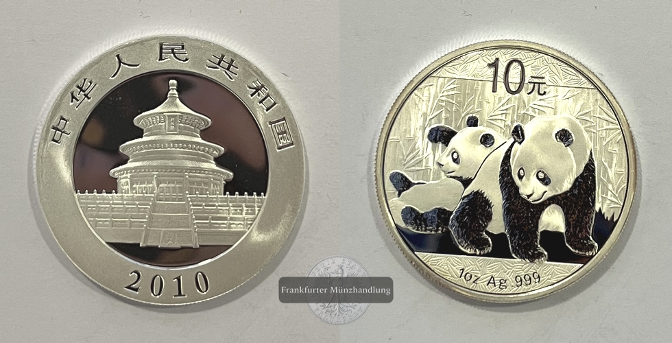  China 10 Yuan (Panda) 2010 FM-Frankfurt Feinsilber: 31g   