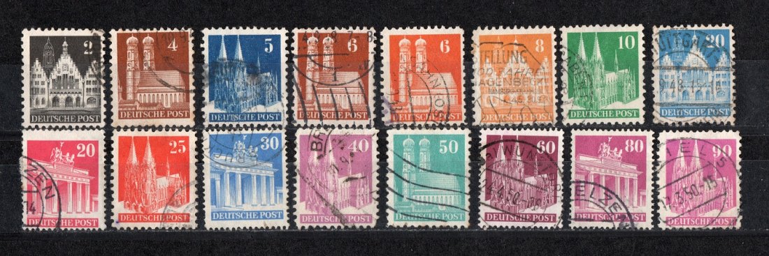  Lot 1948 Alliierte Besetzung(Bizone) Mi.73wg-96wg Echt Gelaufen /16 Werte /Mi: 13,20 € siehe scan   
