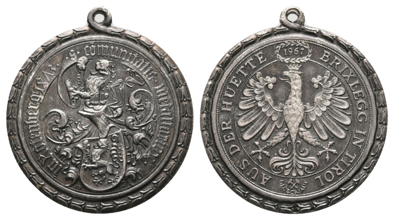  Medaille 1967; Brixlegg in Tirol; Silber;; gehenkelt; 11,35 g; Ø 29,44 mm   