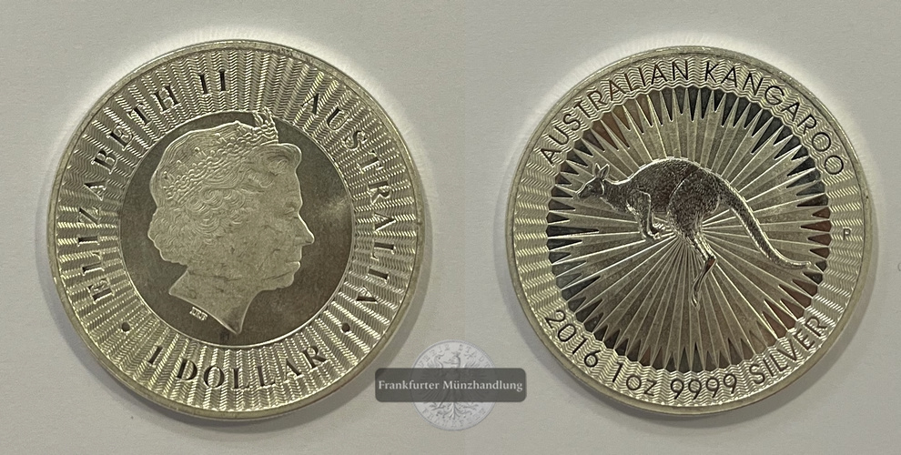  Australien 1 Dollar 2016 Kangaroo FM-Frankfurt KM#3234 Feinsilber: 31,1g   