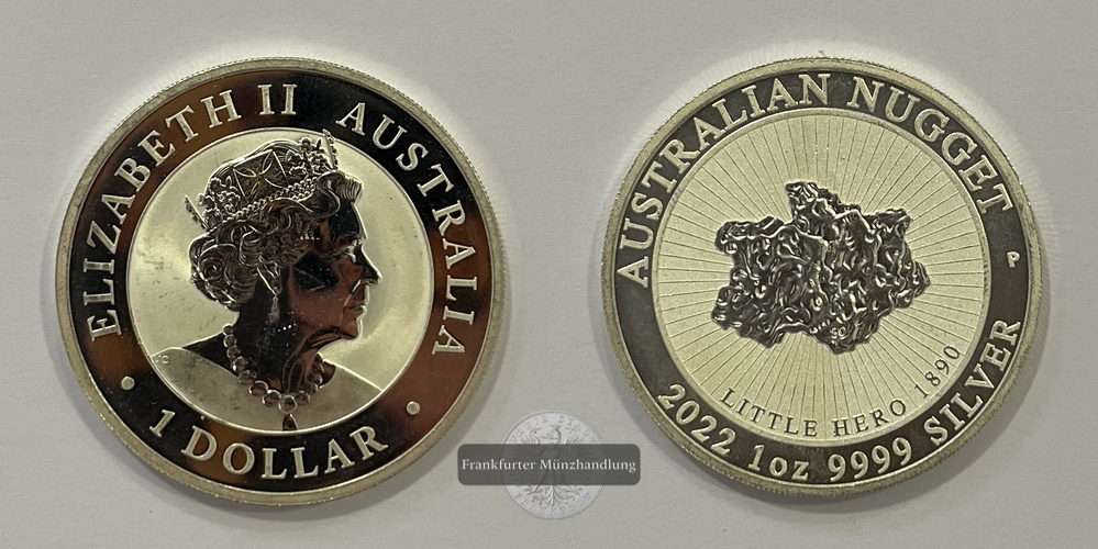  Australien 1 Dollar 2022 Nugget FM-Frankfurt KM#4128 Feinsilber: 31,06g   