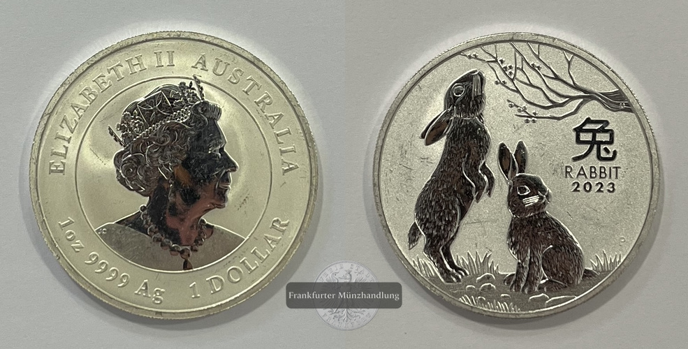  Australien  1 Dollars  2023 Year of the Rabbit FM-Frankfurt Feinsilber: 31,1g   
