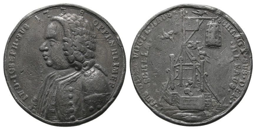  Medaille 1738; Joseph Süß Oppenheimer; Guss; 25,69 g; Ø 37,46 mm   