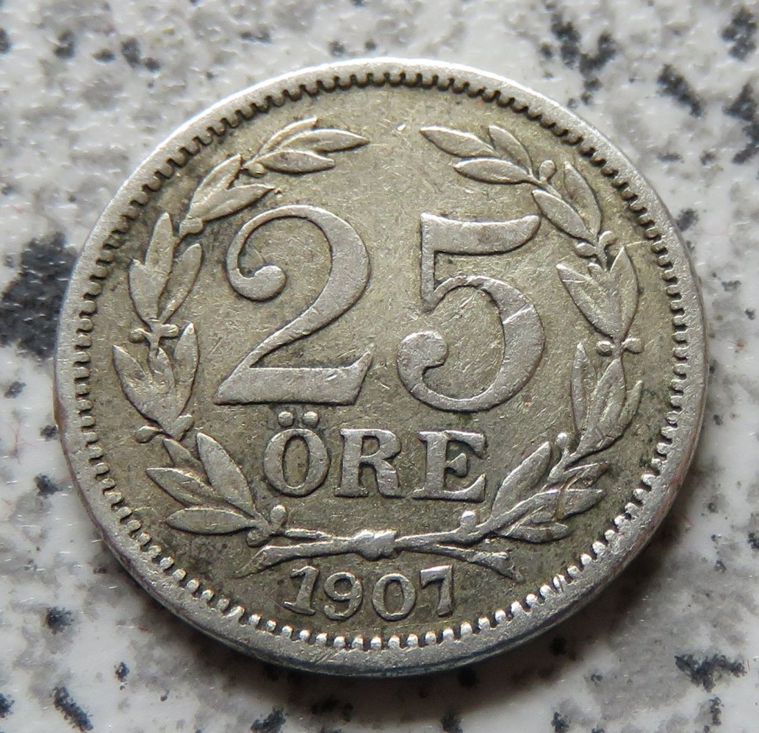  Schweden 25 Öre 1907   