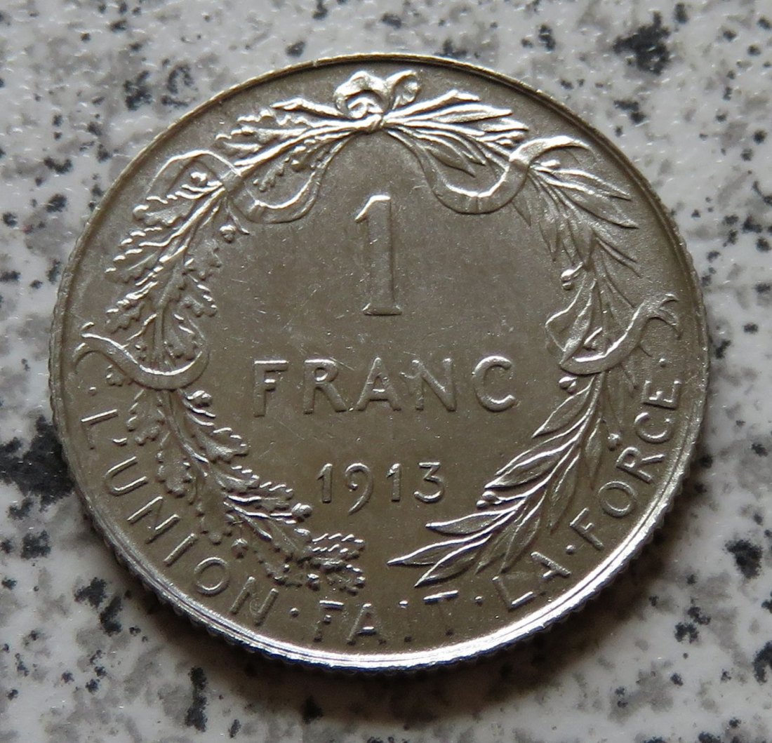  Belgien 1 Franc 1913, französisch   