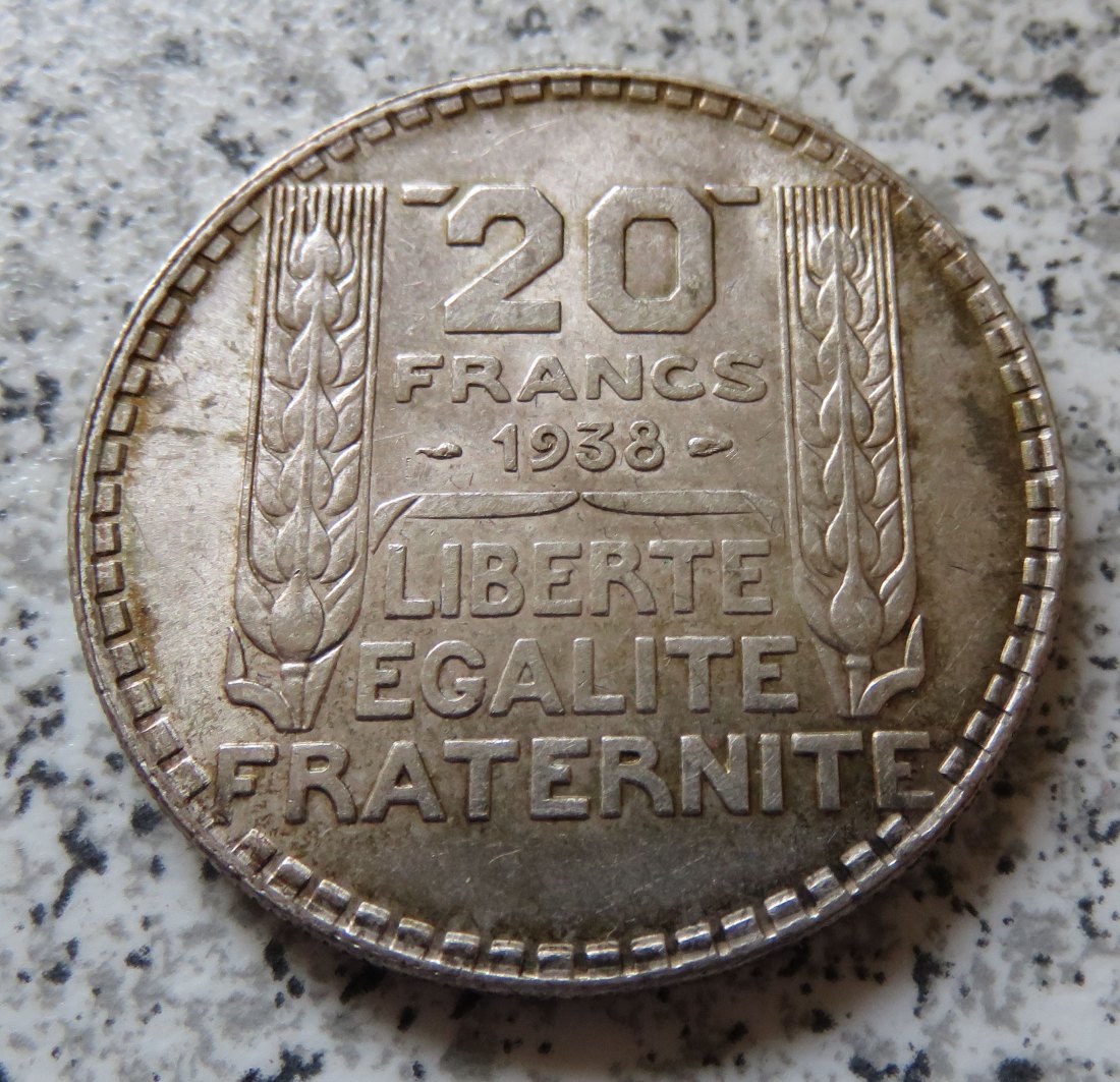  Frankreich 20 Francs 1938   