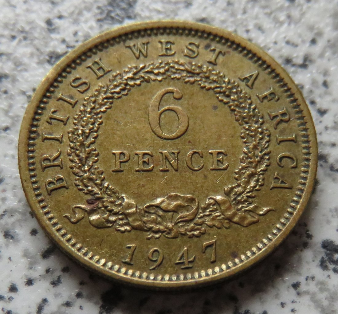  British West Afrika 6 Pence 1947   