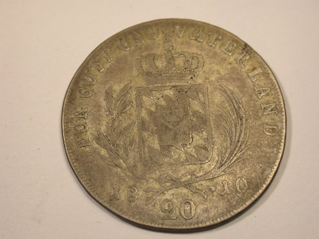  J12  Bayern  20 Kreuzer 1810 in s-ss AKS50  Originalbilder   