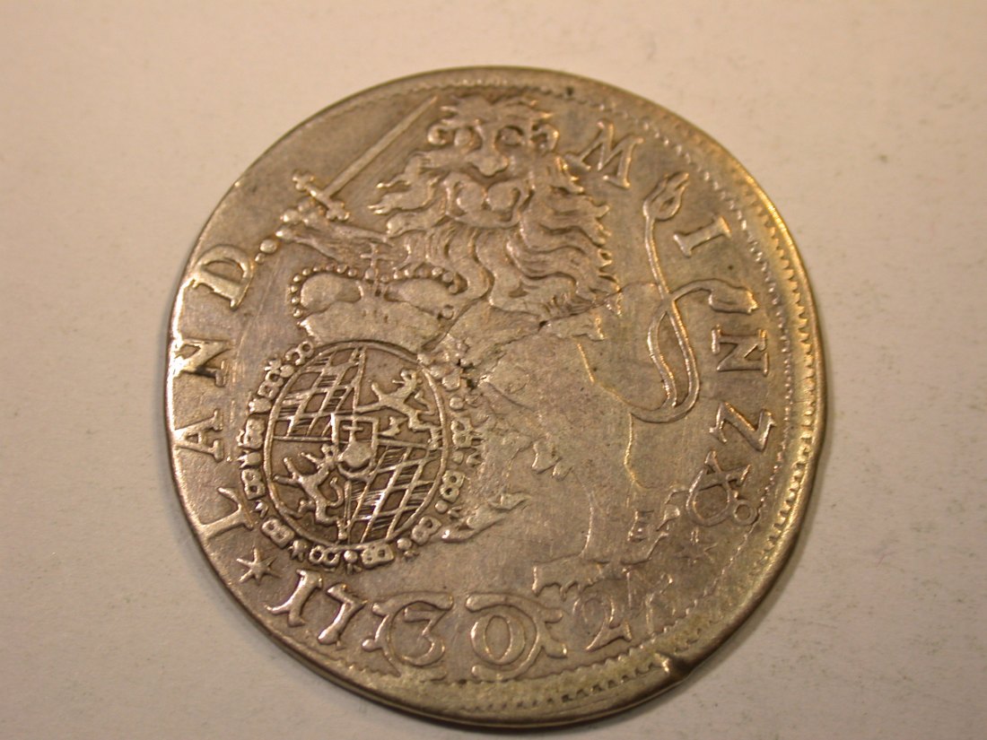  J12  Bayern  30 Kreuzer 1724 in f.ss Bearbeitungsspuren/justierspuren Originalbilder   