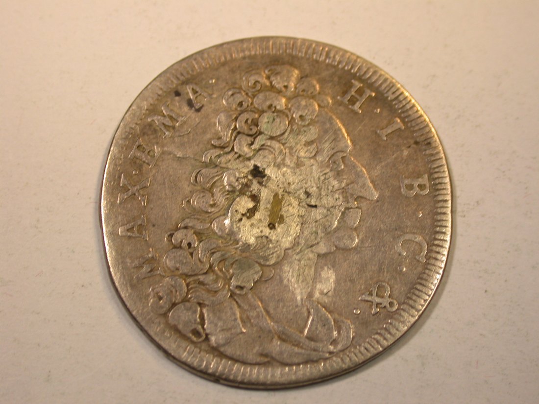  J12  Bayern  30 Kreuzer 1724 in f.ss Bearbeitungsspuren/justierspuren Originalbilder   