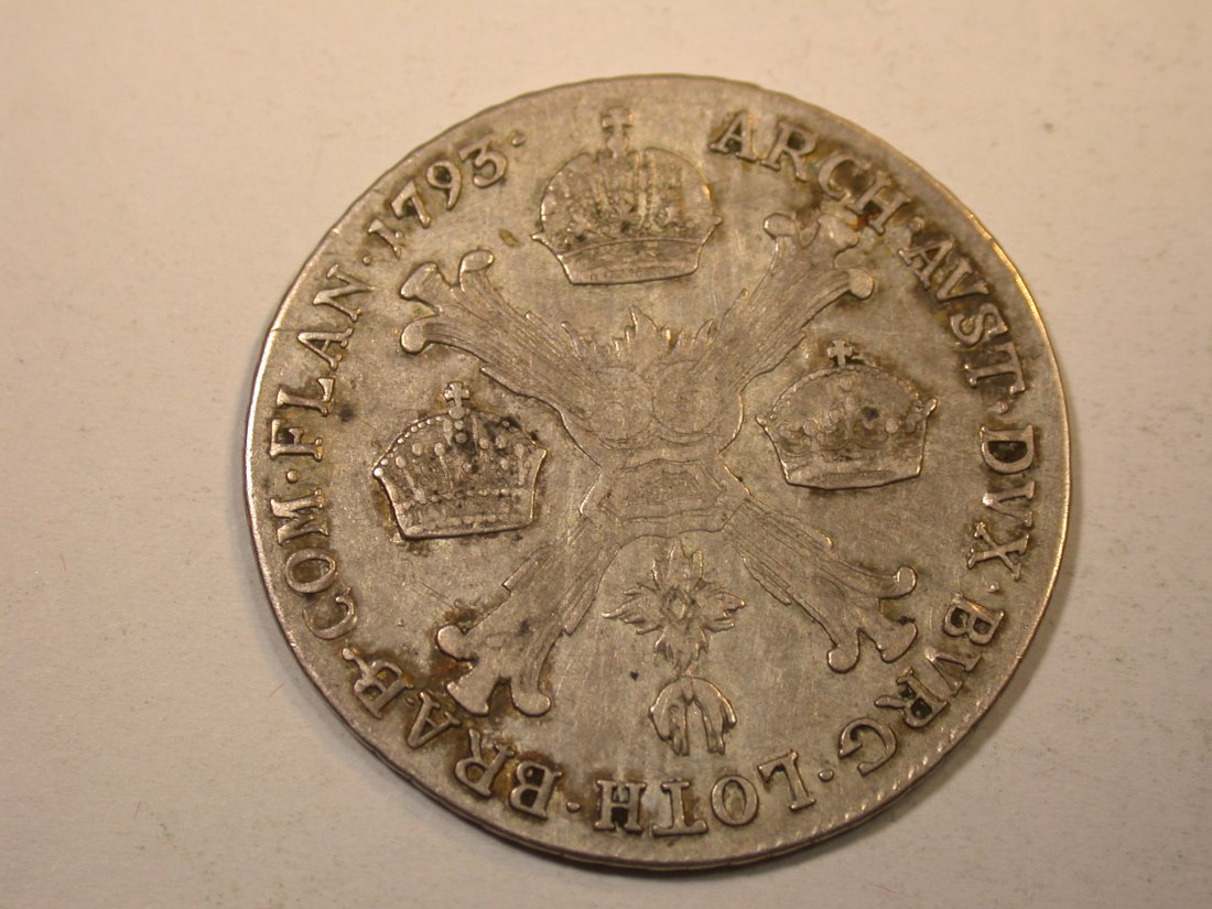  J12  RDR Österreich 1/4 Taler 1793 B in f.ss  Originalbilder   