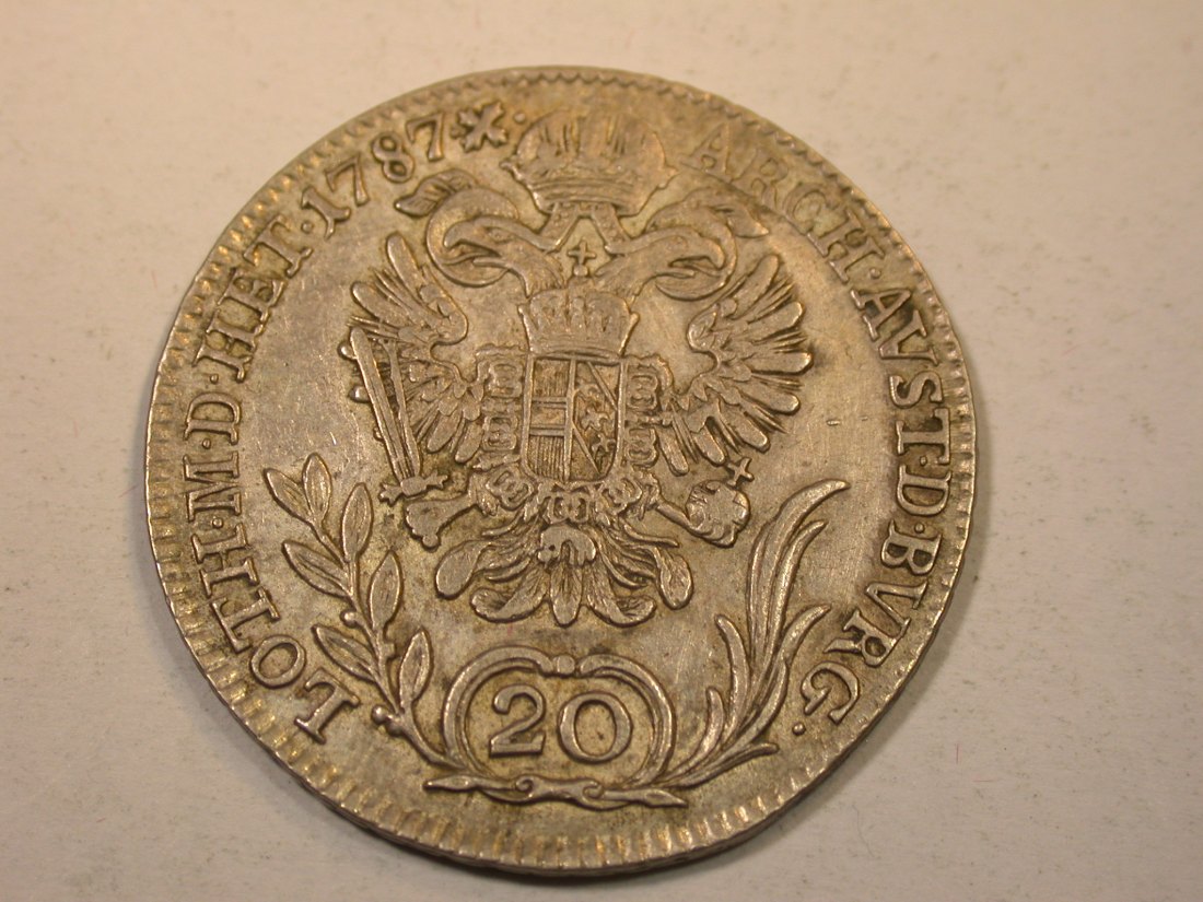  J12  RDR Österreich  20 Kreuzer 1787 B Kremnitz ss+ Originalbilder   