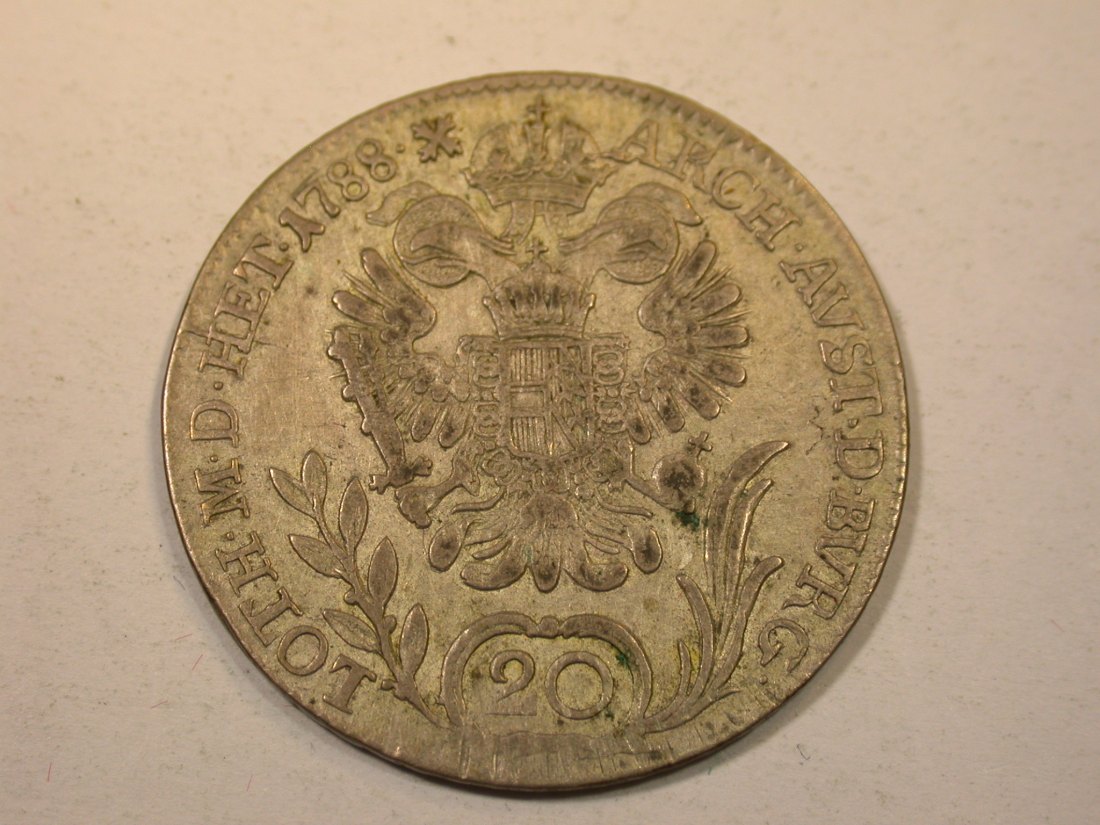  J12  RDR Österreich  20 Kreuzer 1788 ss/ss-vz  Originalbilder   