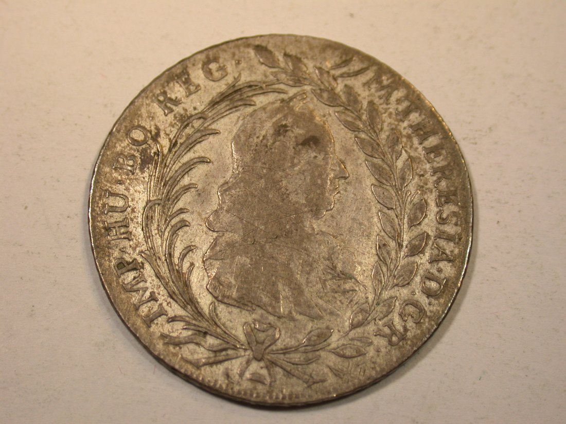  J12  RDR Österreich  20 Kreuzer 1775 in ss-vz/f.vz Maria Theresia  Originalbilder   