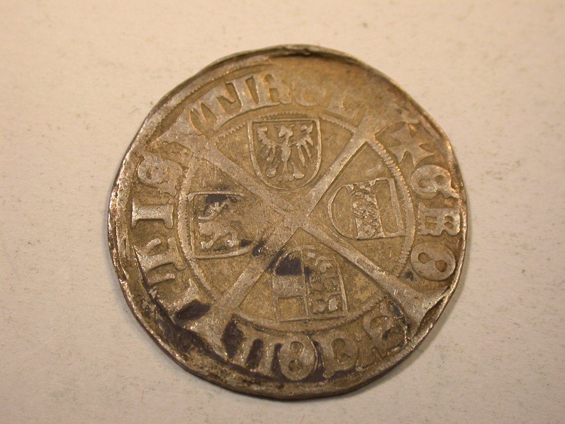  J12  RDR Tirol Sigismund 6 Kreuzer o.J. 1439-1496  Hall in ss/ss+   Originalbilder   
