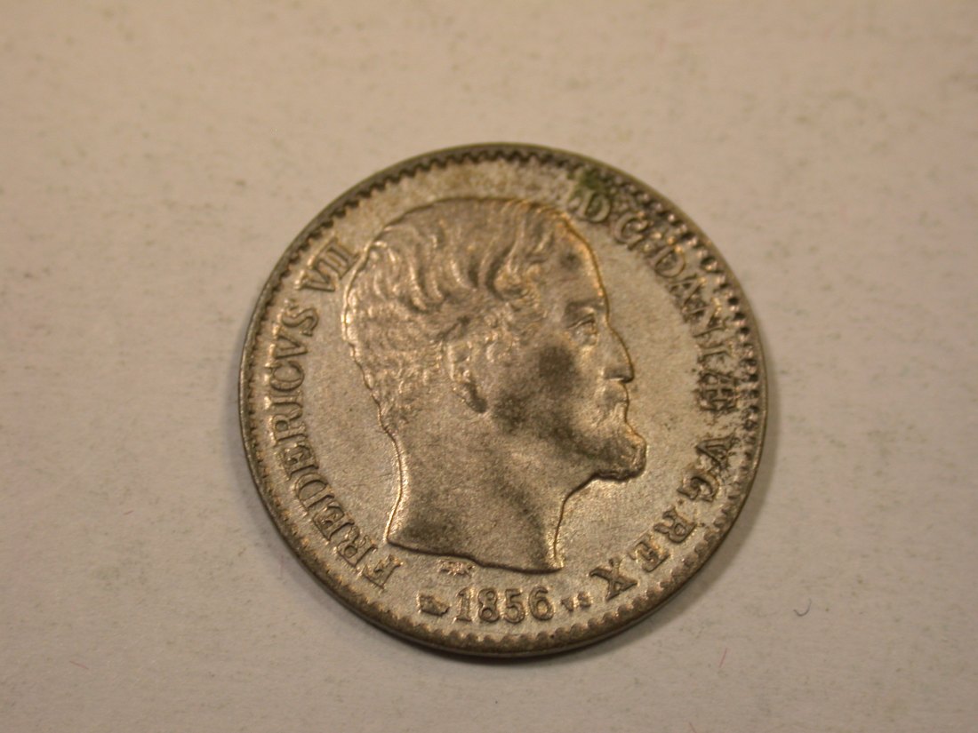  J12  Dänemark 4 Skilling 1856 in vz-st   Originalbilder   