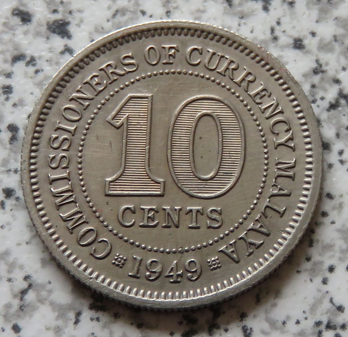  Malaya 10 Cents 1949 / Malaysia 10 Cents 1949   