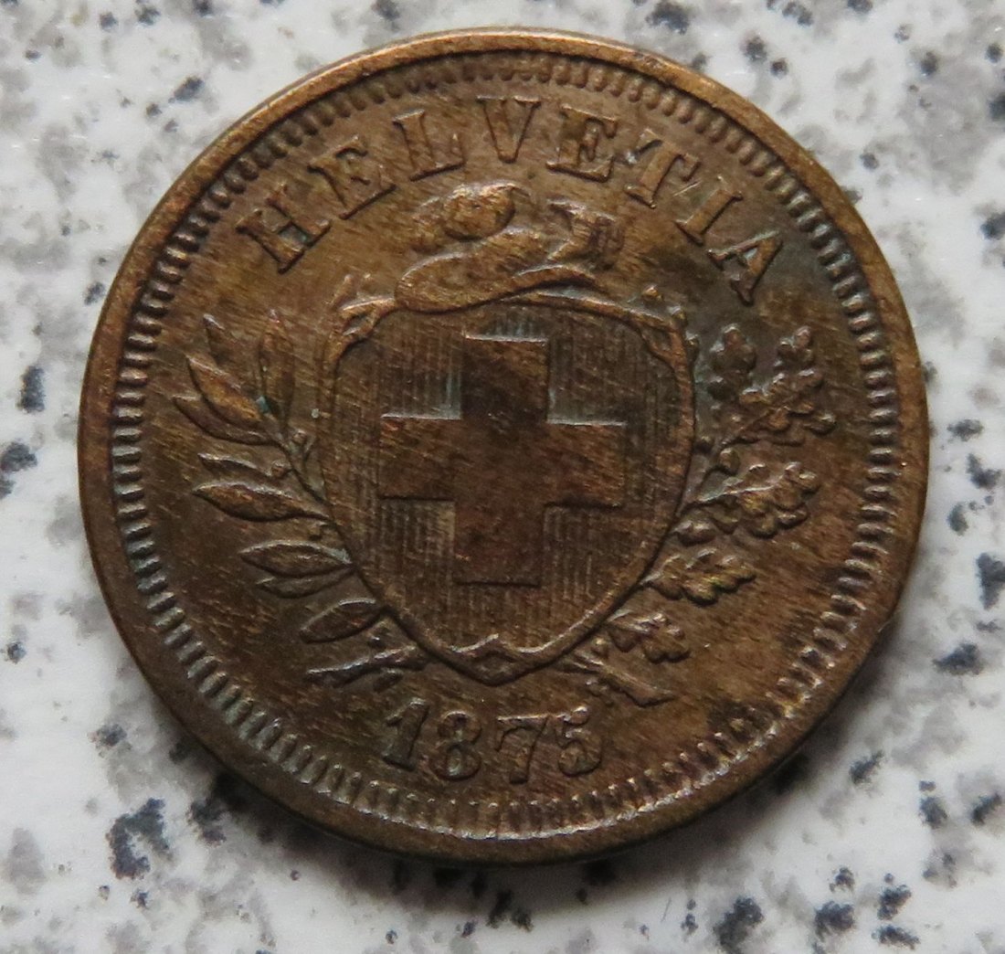  Schweiz 1 Rappen 1875 B   