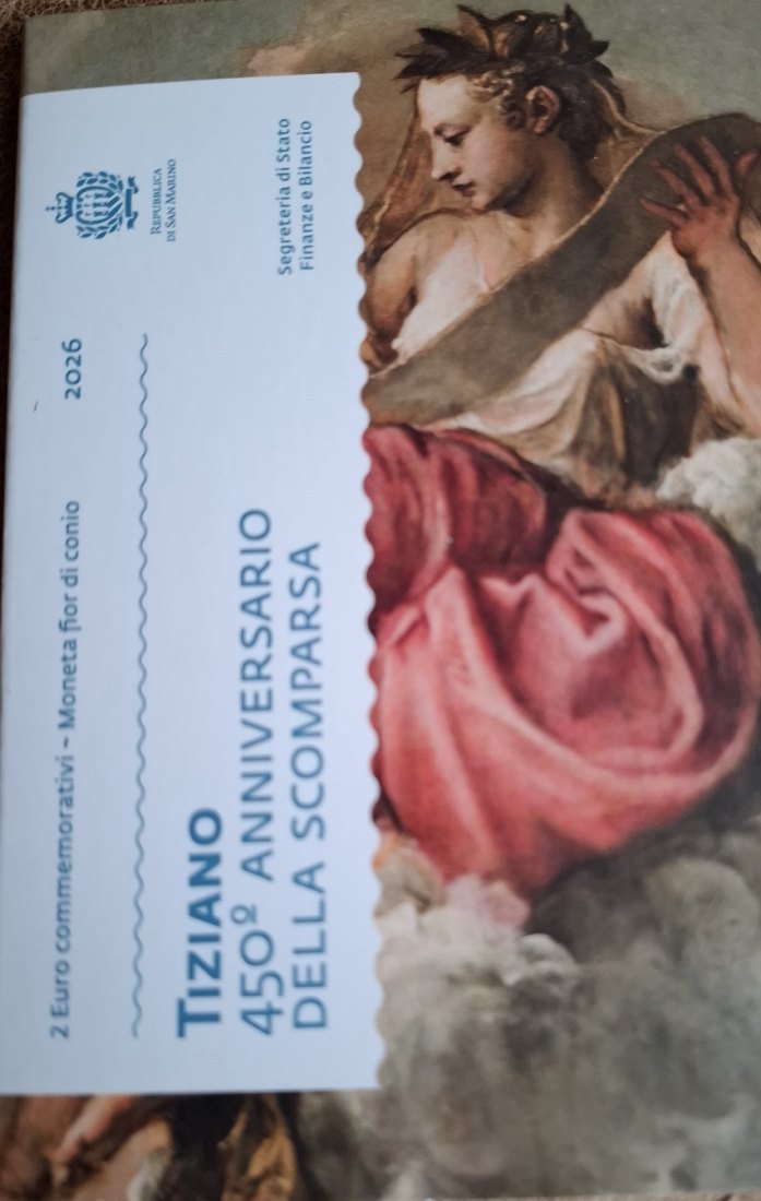  San Marino 2 Euro 2026 ital. Maler Tiziano zum 450. Geburtstag   