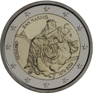  San Marino 2 Euro 2026 ital. Maler Tiziano zum 450. Geburtstag   