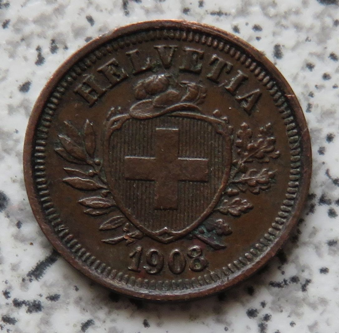  Schweiz 1 Rappen 1908 B   