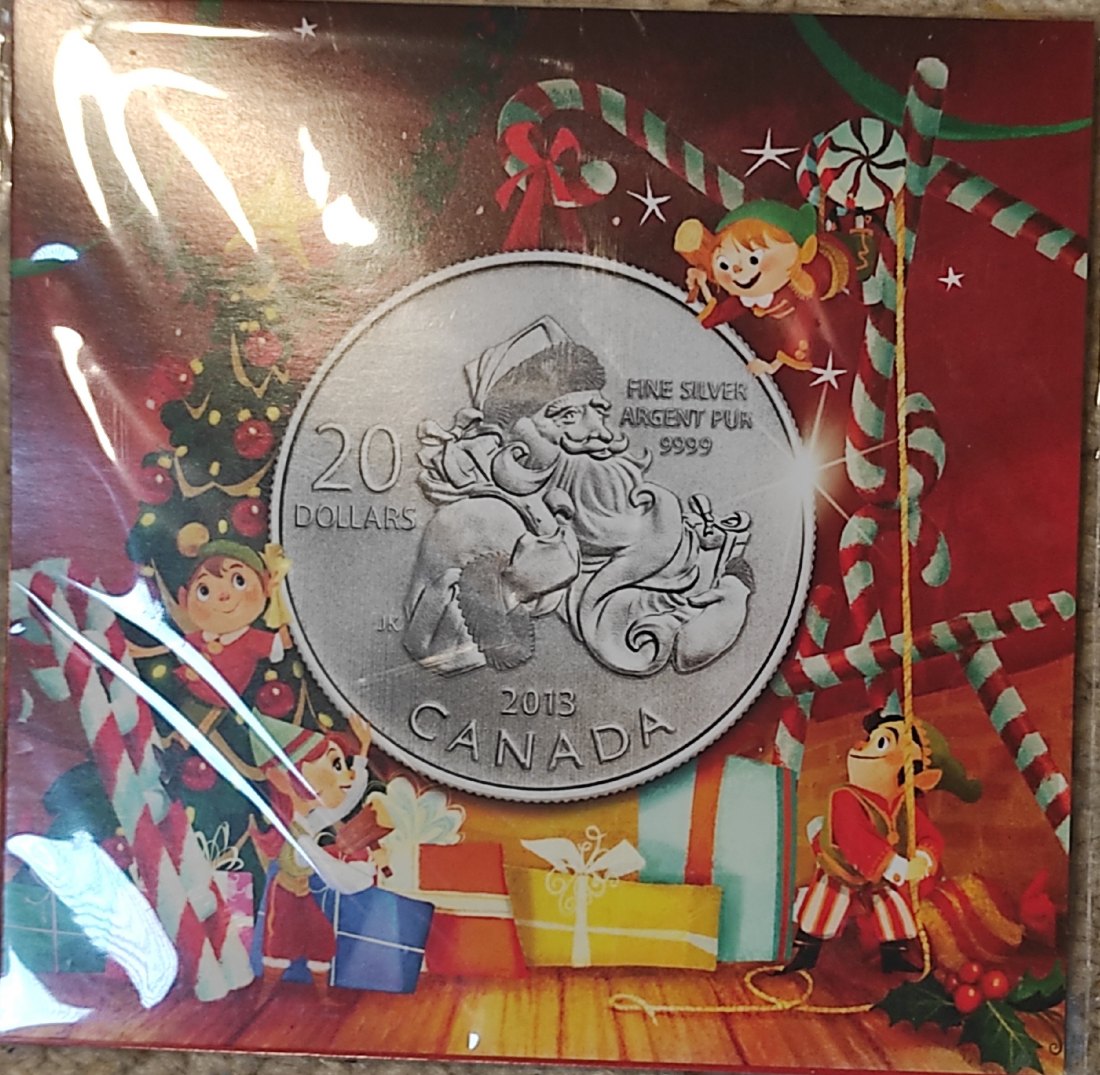  Kanada 20 Dollar 2013, SILBER, Santa Claus, Original verschweißt   