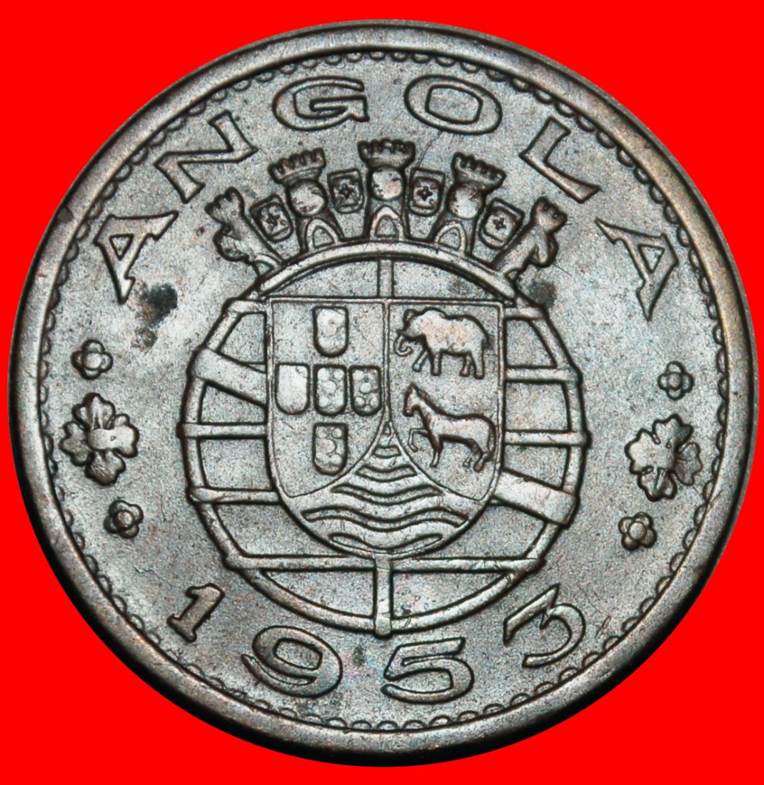  Ⰺ ELEPHANT (1953-1974) PORTUGAL: ANGOLA ★ 1 ESCUDO 1953!★LOW START ★ NO RESERVE!   