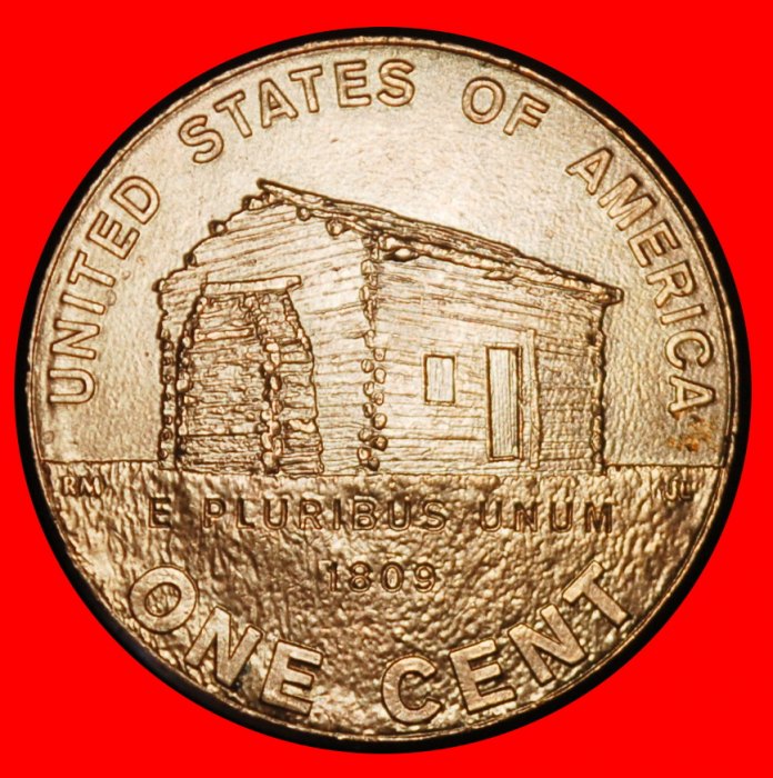 Ⰺ LOG CABIN PENNY: USA★1 CENT 2009D SATIN FINISH LUSTRE! LINCOLN (1809-1865)★LOW START ★ NO RESERVE!