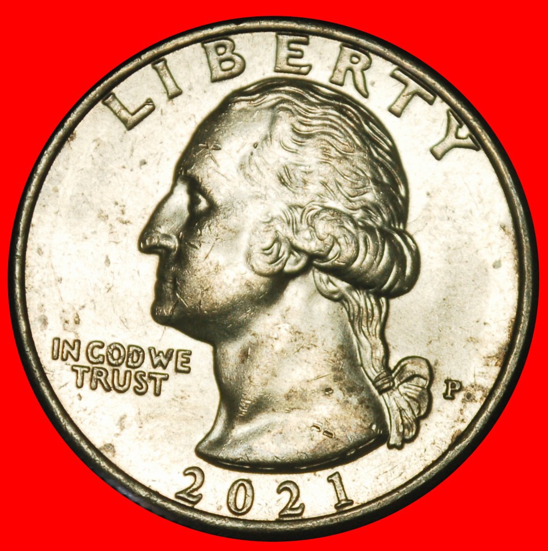  Ⰺ SHIP 1776: USA ★ 1/4 DOLLAR 2021P MINT LUSTRE! WASHINGTON (1789-1797)!★LOW START ★ NO RESERVE!   