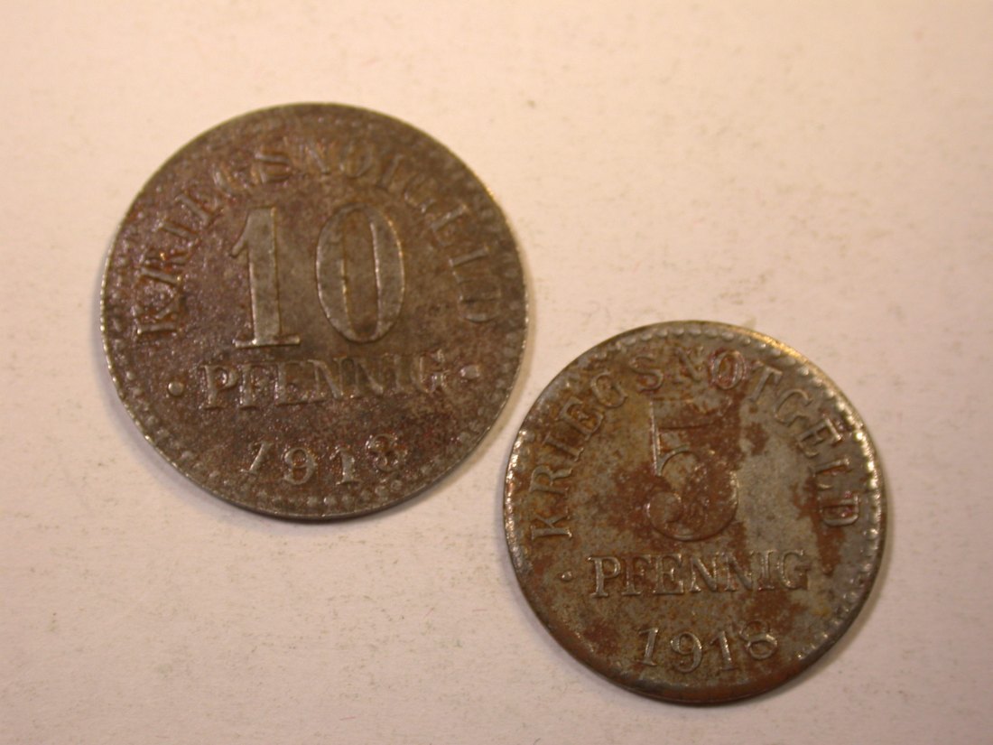  K01 Braunschweig 5 + 10 Pfennig 1918   Originalbilder   