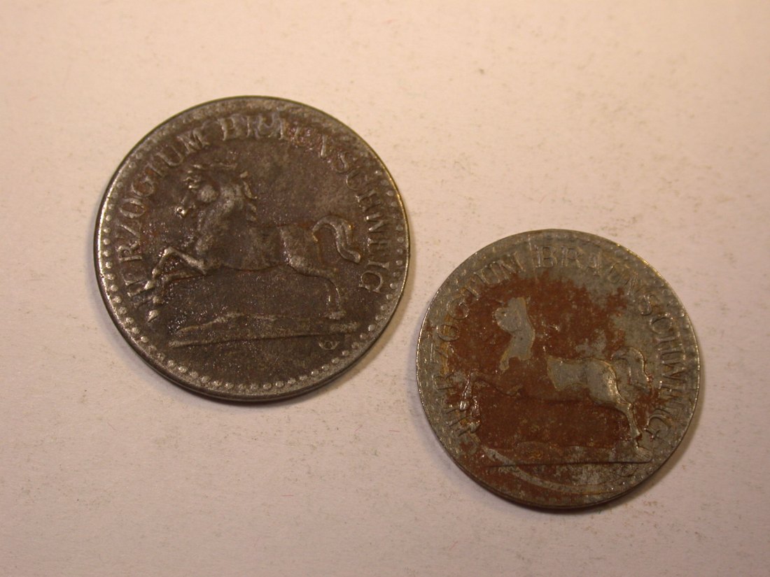  K01 Braunschweig 5 + 10 Pfennig 1918   Originalbilder   