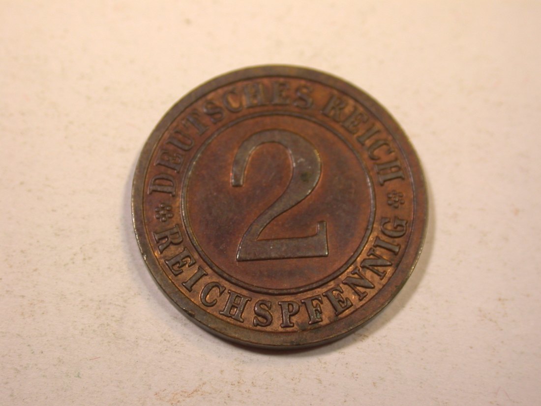  K01 Weimar  2 Reichspfennig 1924 J in vz+/vz-st   Originalbilder   