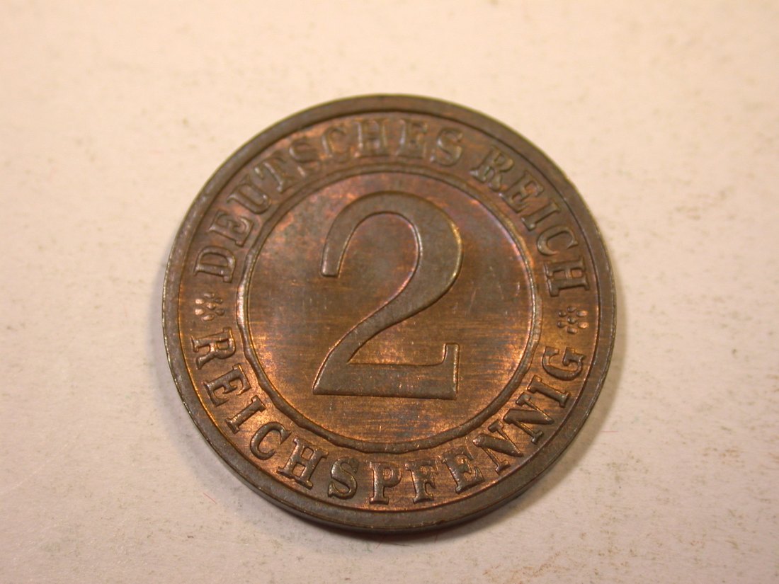 K01 Weimar  2 Reichspfennig 1936 D in vz-st   Originalbilder   