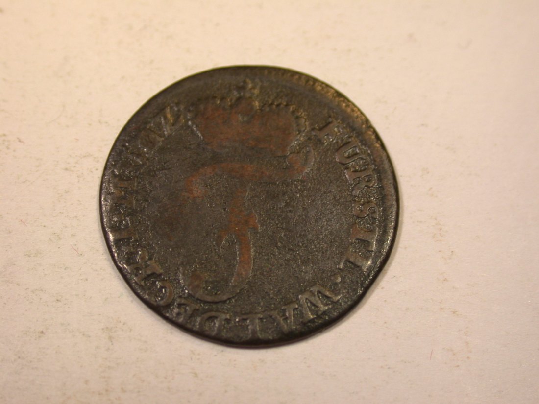  K01 Waldeck Pyrmont 1 Pfennig 1780 in s-ss  Originalbilder   