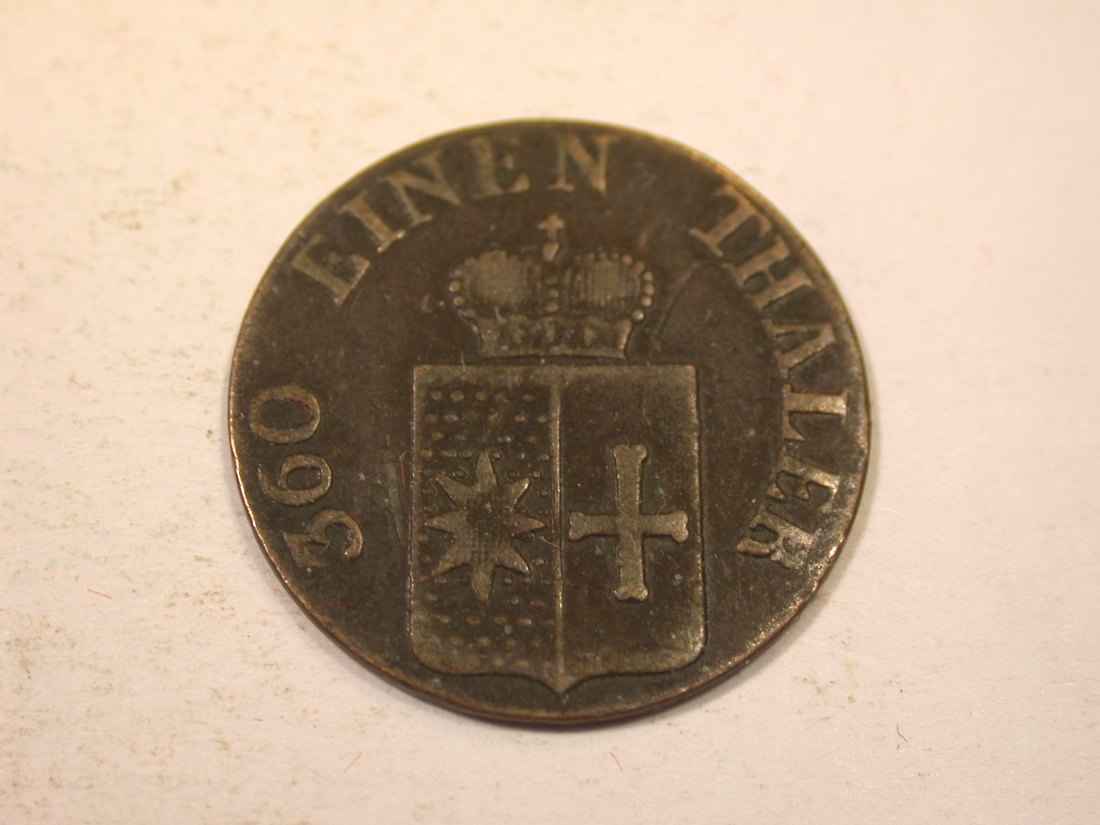  K01 Waldeck Pyrmont 1 Pfennig 1842 A in ss+  Originalbilder   